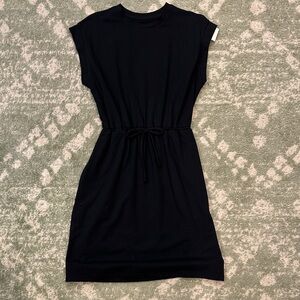 a new day Black Mini Dress with Drawstring Waist